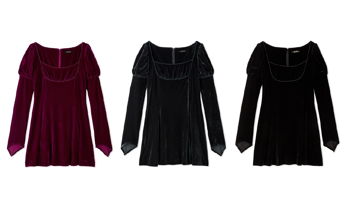 ベロアミニドレスのPNK・GRY・BLK
