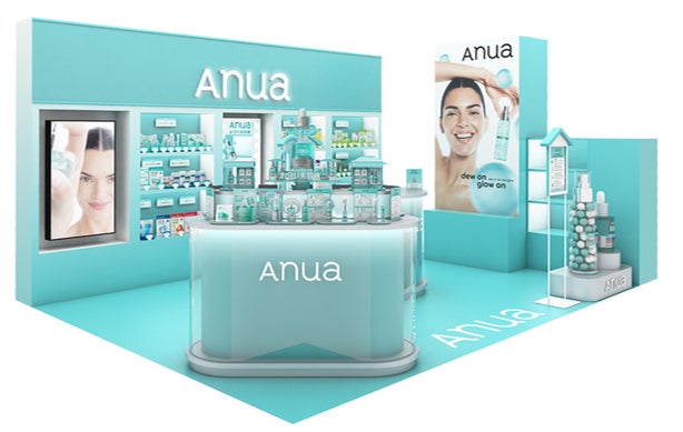 水色を基調にした、Anuaのポップアップ会場のイメージ図