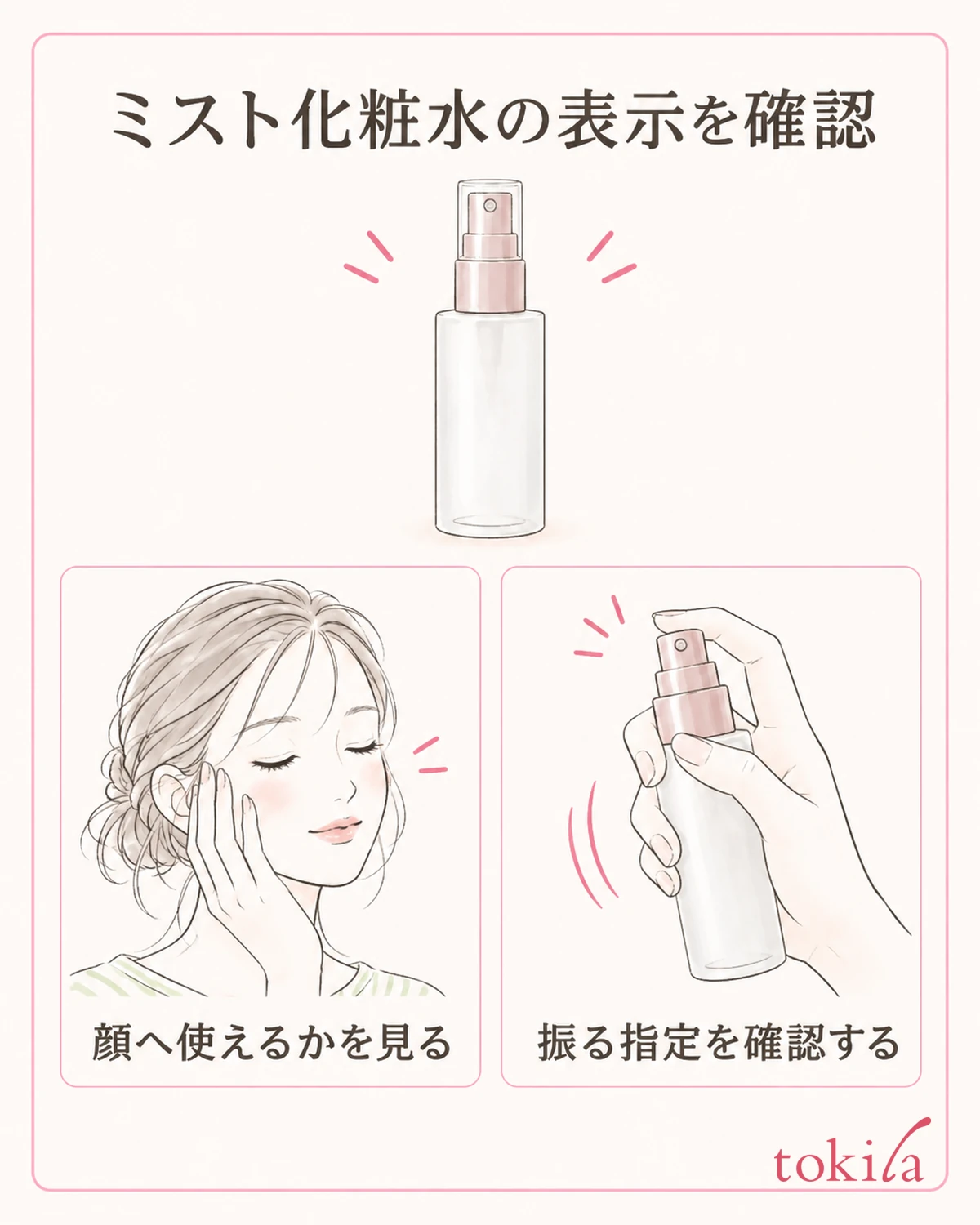 用途と、振る・振らないの表示を使う前に確認します。