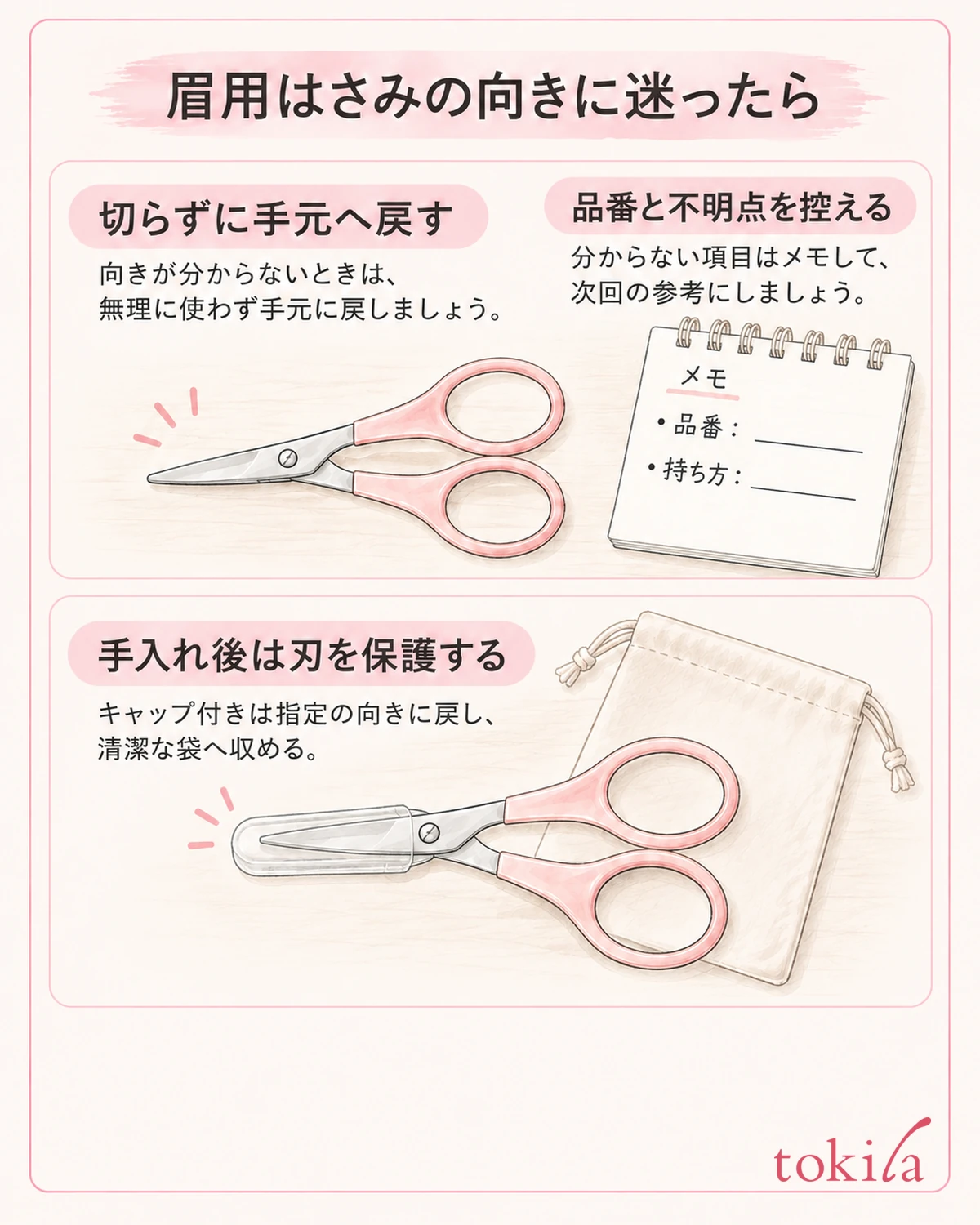 잡는 방향을 모르겠으면 자르지 말고 되돌려 놓고, 품번과 불분명한 항목을 남깁니다.