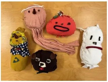 縫わないぬいぐるみづくりの作品例