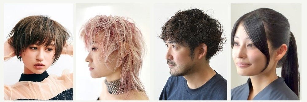 カールやおくれ毛など4人のヘアスタイリング例