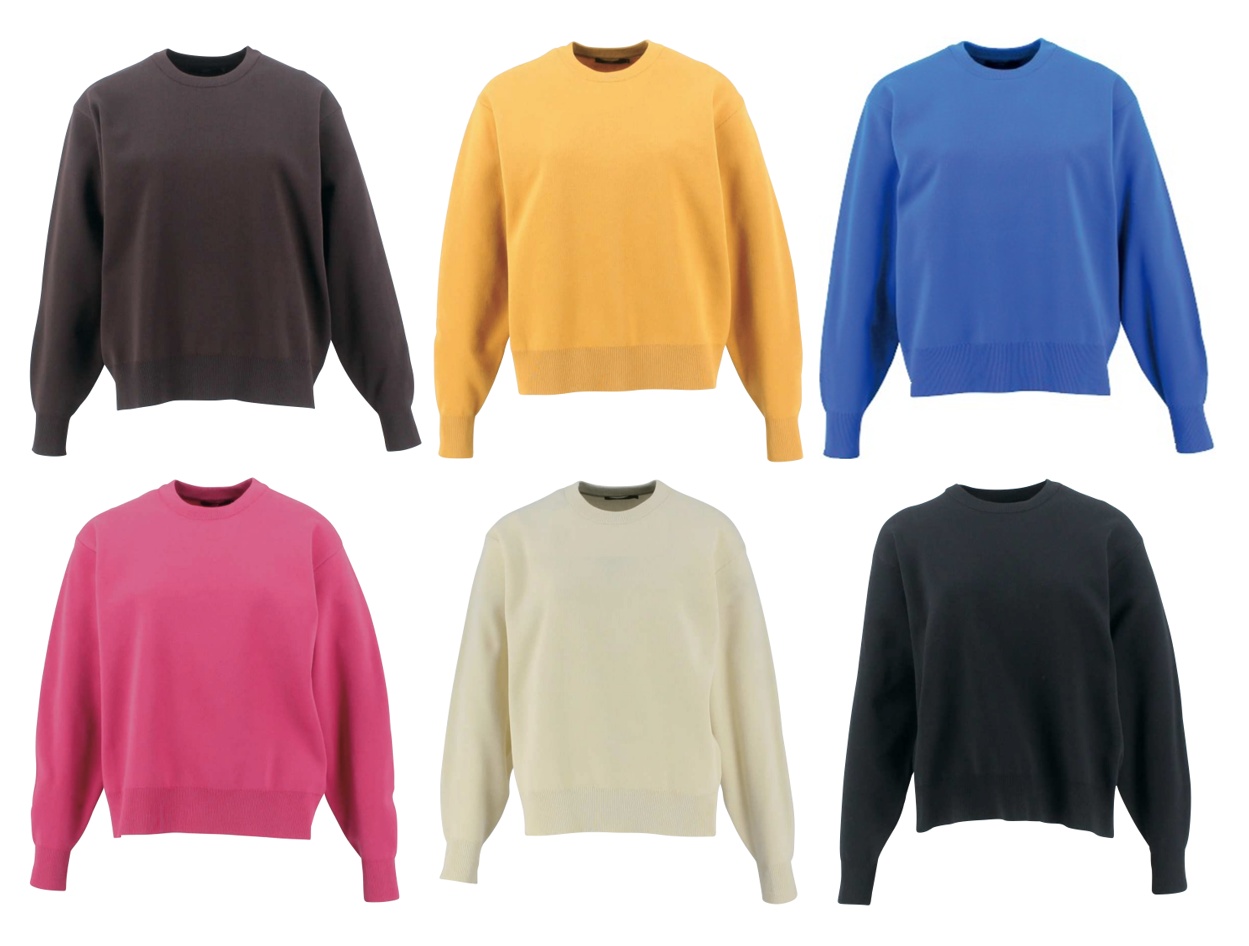 TIGORAウォッシャブルニットクルーネックセーターの全6色