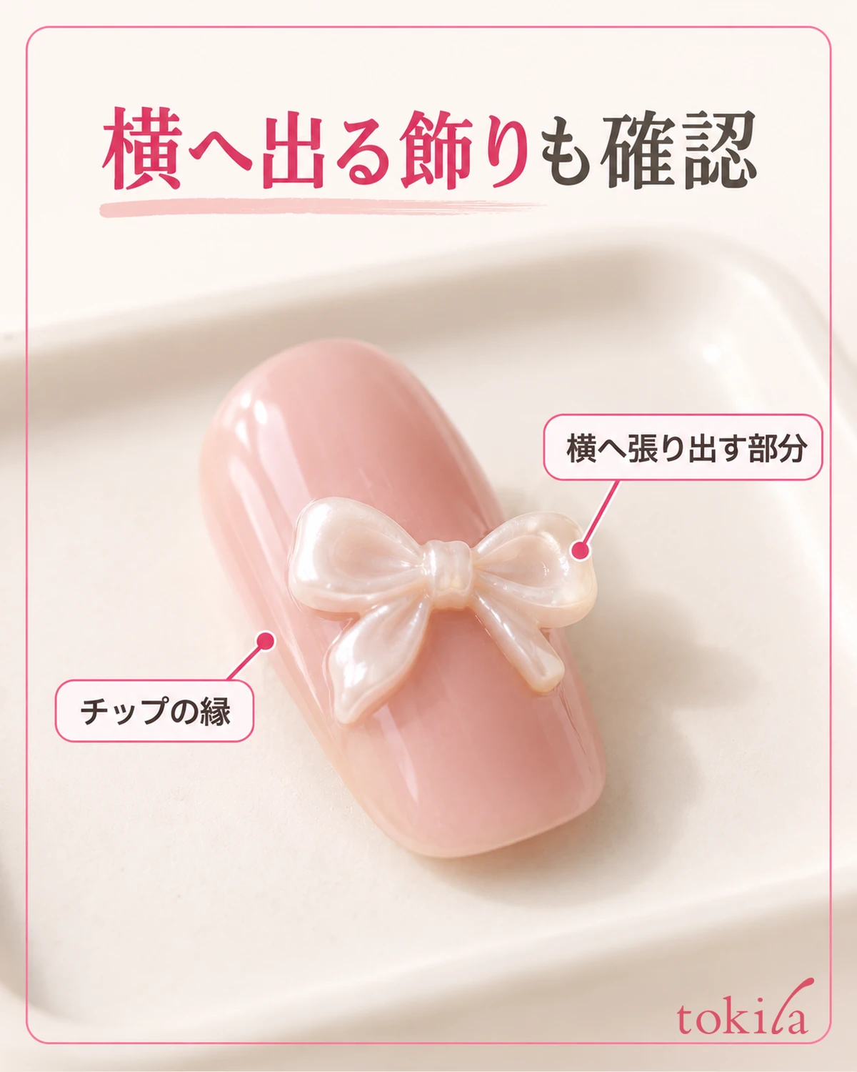 近距离观察向侧面伸出、超过甲片侧缘的装饰。